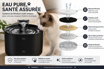 PawFlow™ – Fontaine à eau intelligente pour chats & chiens