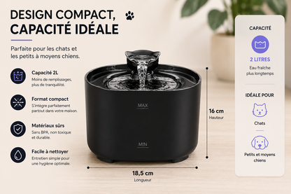 PawFlow™ – Fontaine à eau intelligente pour chats & chiens