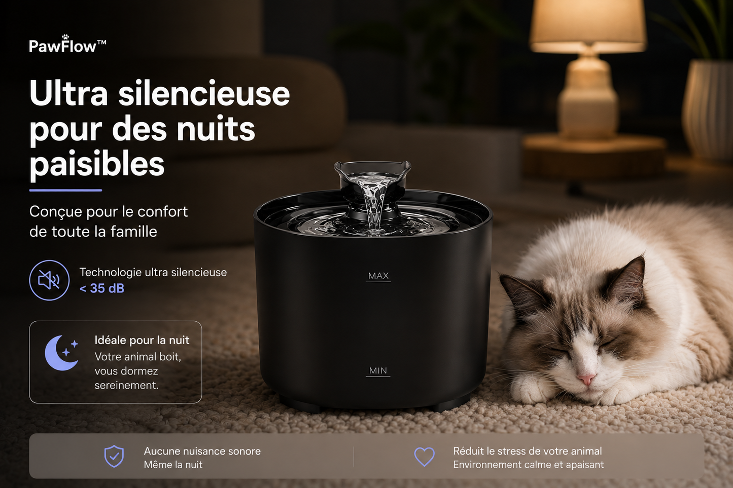 PawFlow™ – Fontaine à eau intelligente pour chats & chiens